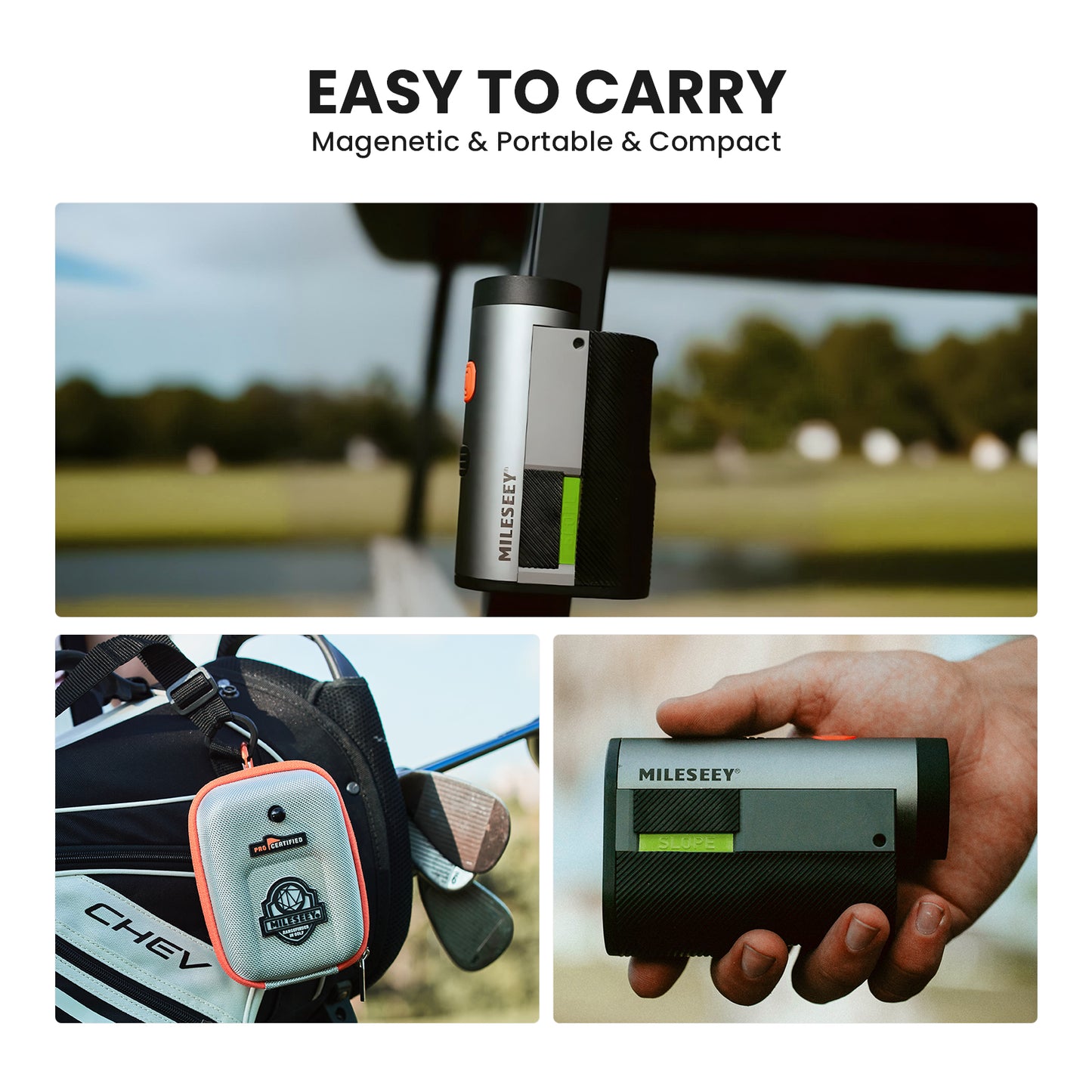 MILESEEY GPF12 Tour Golf Rangefinder with slope switch and flag pole lock