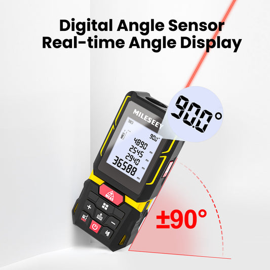 Digital angle sensor with real-time angle display on a white background