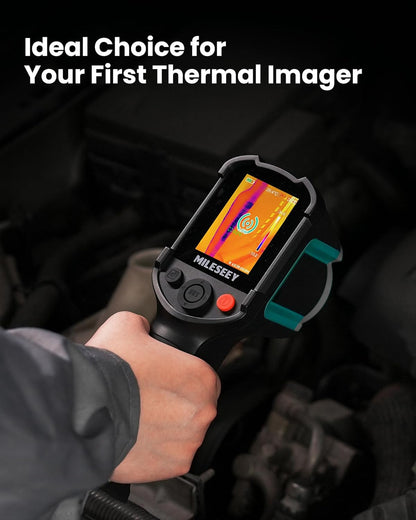 Hand holding a thermal imager with a colorful display, ideal for first-time users.